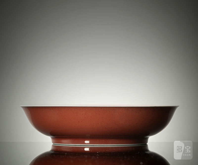 An Imperial 'saucer' dish with fine copper-red glaze - 图2